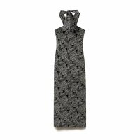 Temperamental and mature leaf embroidered midi dress - Thumbnail 1
