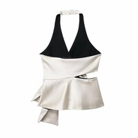 Bow-detailed satin halterneck top - Thumbnail 1