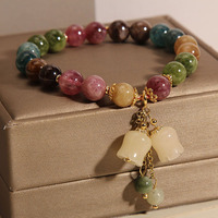 Natural Stone Bracelet Fashion Small Bell Orchid Pendant As Gift For Girlfriend  - Thumbnail 1