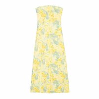 Printed tulle fitted tube top dress - Thumbnail 1