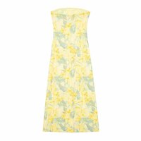 Printed tulle fitted tube top dress - Thumbnail 2