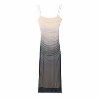 Elegant Tulle Print Slip Dress - Thumbnail 2