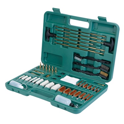 Universal gun cleaning kit gun cleaning brushes mops muff guard w/ carrying case for rifles pistols handguns shotguns