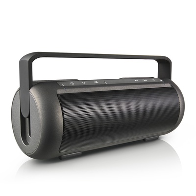 iRola Wireless Speaker Powerful Dual Subwoofer Stereo Bass Noise Cancelling w/Mic Aux-in for Camping Party-Black