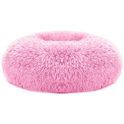 Pet Dog Bed Soft Warm Fleece Puppy Cat Bed Dog Cozy Nest Sofa Bed Cushion For S/M Dog-Pink