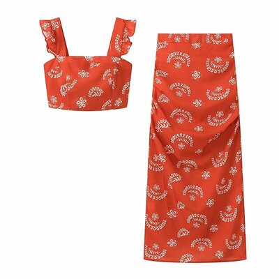 Fashion print top + skirt set - Thumbnail 5