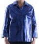 Women genuine lambskin leather jacket color Metallic Blue-4