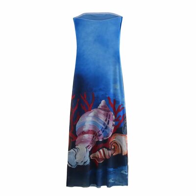 Fashion printed tulle bandeau dress