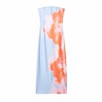 Floral print fitted slit dress - Thumbnail 2