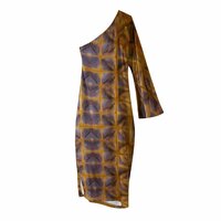 Street Fashion Printed Asymmetric Dress - Thumbnail 1