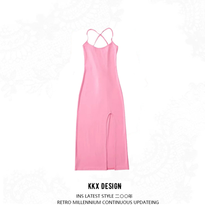 Sexy cross backless suspender skirt - Thumbnail 4