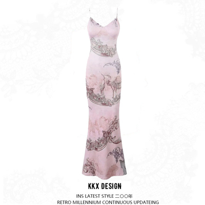 V-neck lace suspender dress - Thumbnail 3