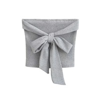 Chest bow tie tube top strapless vest - Thumbnail 2