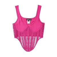 V-neck low-cut crochet camisole - Thumbnail 2