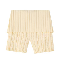 Retro style comfortable slim fit flap waist casual cable knit shorts - Thumbnail 1