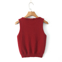 Simple style comfortable casual round neck bow tie sweater vest - Thumbnail 1