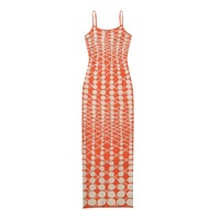 Sexy Polka Dot Knitted Slip Dress - Thumbnail 2