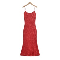 Sequined suspender dress Midi-length hip skirt - Thumbnail 2