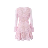 Pink lace suspender dress cape two piece hottie suit - Thumbnail 1