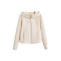 Women's retro hooded zipper long sleeve hoodie jacket plus velvet - Thumbnail 2
