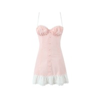 Hem lace patchwork suspender dress - Thumbnail 2