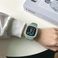  Silicone Electronic Wristwatch Watch Led Digital Sports Watch For Kids Boys Girls Square Big Dial Waterproof  - Thumbnail 4