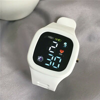  Silicone Electronic Wristwatch Watch Led Digital Sports Watch For Kids Boys Girls Square Big Dial Waterproof  - Thumbnail 7