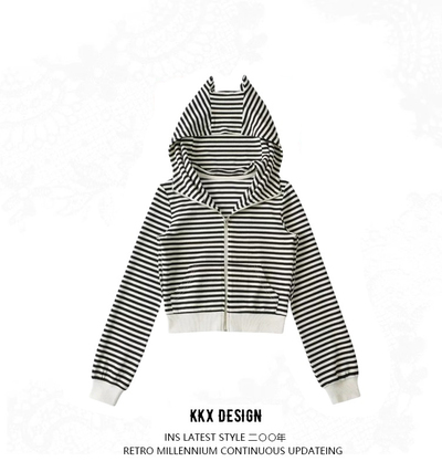Striped Contrast Devil Long Sleeve Top