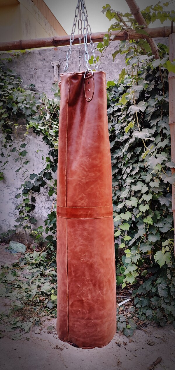 Professional Vintage Leather Punching Bag | Handmade Leather Punching Bag, Boxing Bag, Gym Training Punch Bag