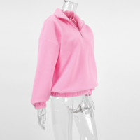 Pink loose-fitting lambskin coat - Thumbnail 3