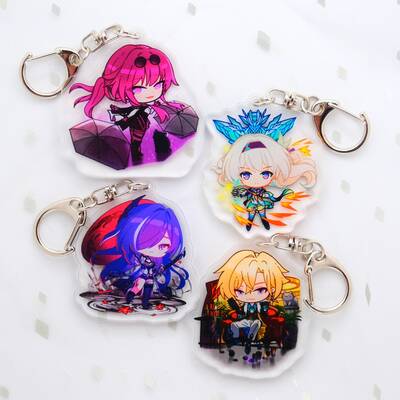 Small size - honkai: star rail character splash art keychains / series 2 - ultra high quality
