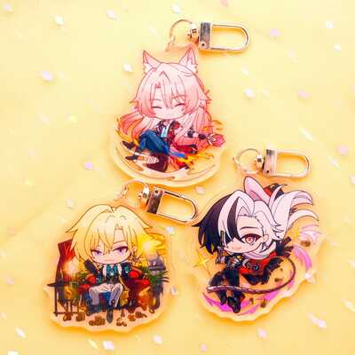 Jiaoqiu updated! - honkai: star rail character splash art keychains / series 2 - ultra high quality