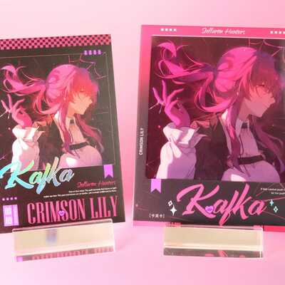 Honkai: star rail - crimson lily - kafka photocard & polaroid - set of 2 - perfect gift for kafka fans!