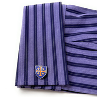 Men's Cufflinks Royal Crusaders Shield Jerusalem Cross Cuffs Purple and Gold Enamel Design Silver Tone Five-Fold Cross Cuff Links Religious - Thumbnail 5