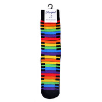 Rainbow Piano Keys Novelty Socks Crazy Music Socks Keyboard Cool Socks Funny Groomsmen Socks Rainbow Colors of My Life Crew Socks - Thumbnail 4