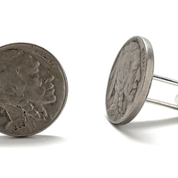 Famous Native American Nickels Cufflinks Nickels from the Old West Minted in US from 1913-1938 Readable dates Gift for Dad America Frontier Bison - Thumbnail 2