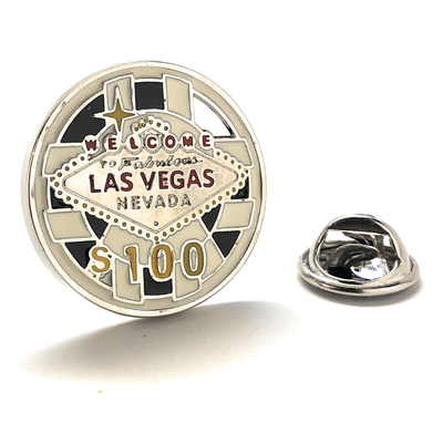 Las vegas poker chip pin welcome to las vegas nevada enamel pin 100 dollar chip lanyard pin lucky chip lapel pin gambler gift gambling fun