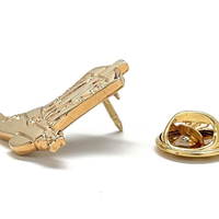 Cowboy Boot Pin Gold Enamel Pin Old West Western Lapel Pin Outlaws Tie Tack Pin - Thumbnail 1