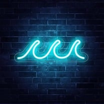 1pc The Wave Vibrant LED Neon Light Sign - Acrylic Backed, USB Powered with Dimmable Switch 