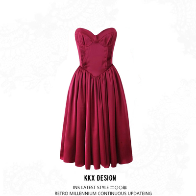 Luxury strapless tube top dress