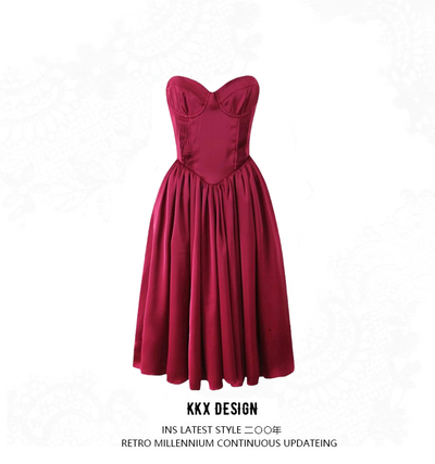 Luxury strapless tube top dress