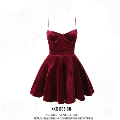 Sexy low cut suspender dress