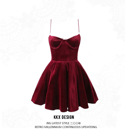 Sexy low cut suspender dress