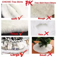 30 Inch Faux Fur Christmas Tree Skirt White Plush Skirt for Merry Christmas Party Christmas Tree Decoration - Thumbnail 1