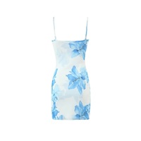 Sexy suspender dress retro slim mesh print short hip skirt - Thumbnail 1