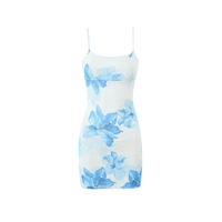 Sexy suspender dress retro slim mesh print short hip skirt - Thumbnail 2