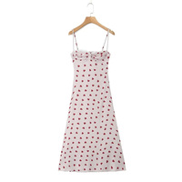 French Heart Print Lace Tube Dress - Thumbnail 1