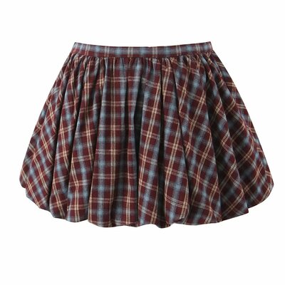 College style patterned tutu high waist slim mini skirt