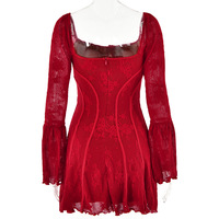 Lace new style trumpet sleeve tube top dress - Thumbnail 2
