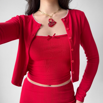 Vintage suspender cardigan set - Thumbnail 4